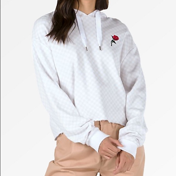 Vans Sweaters - Vans Leila Check White Hoodie